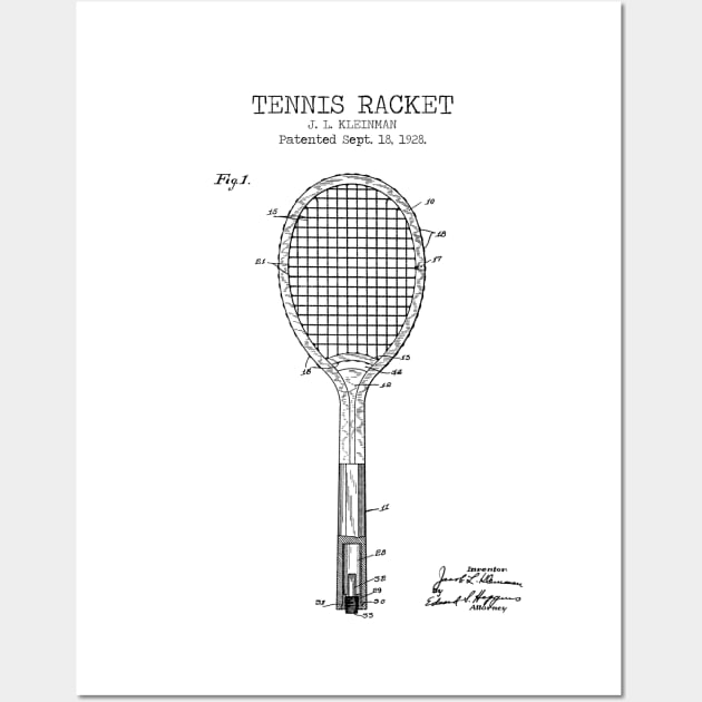 TENNIS RACKET patent Wall Art by Dennson Creative